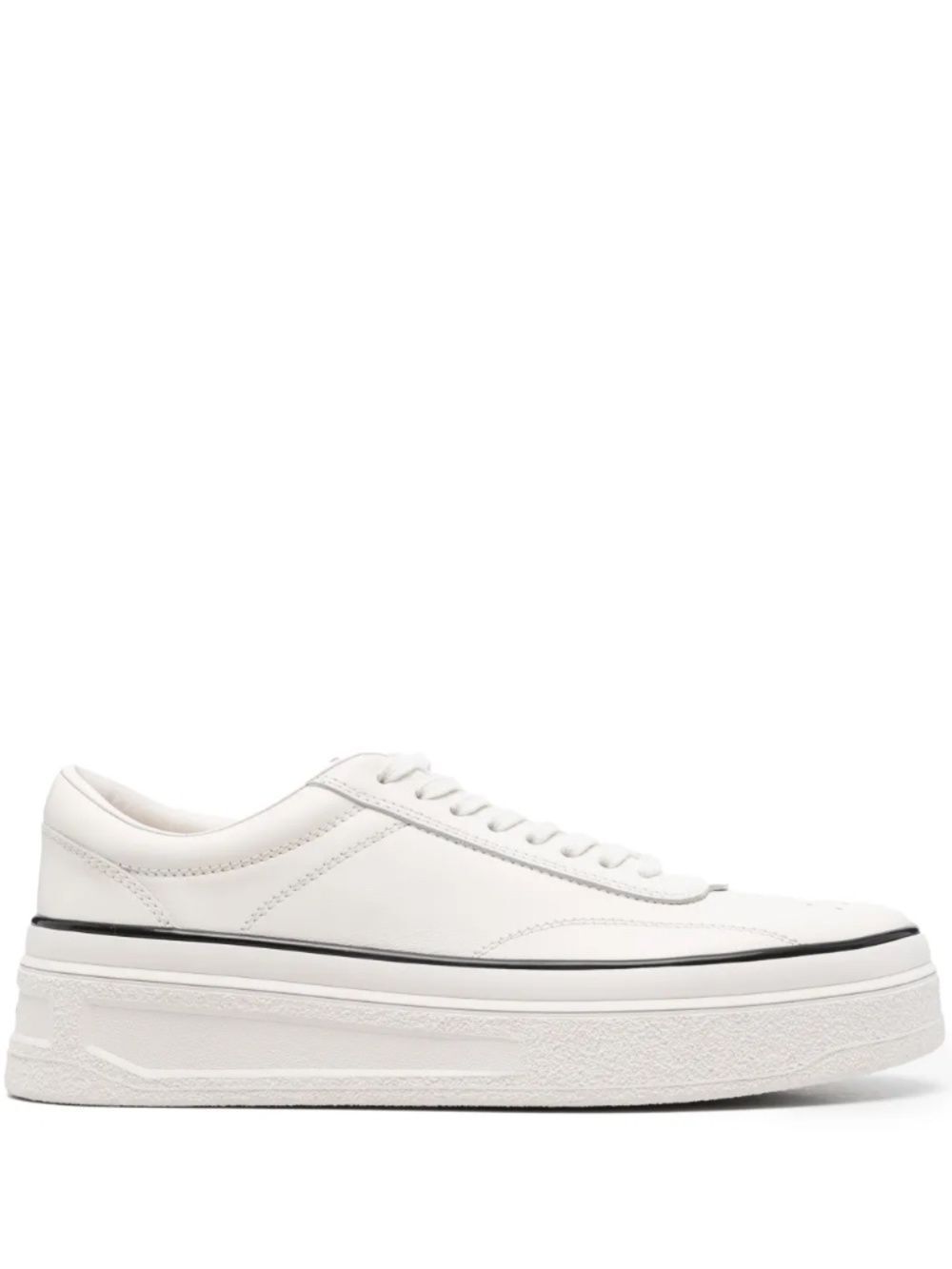 Jil Sander Low-Top Sneakers, White/Off-White Canvas Size 41, Preowned great cond